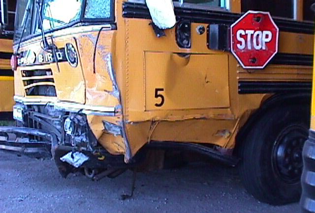 Damaged school bus